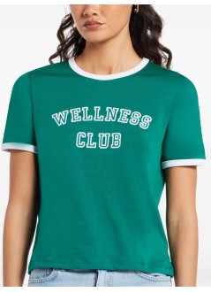 sporty & rich top womanwellness club ringer tee - to073516010gr03 3710