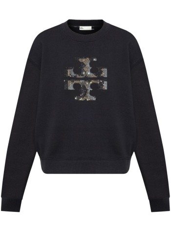 tory burch top womancrystal logo sweatshirt - 163273001 001