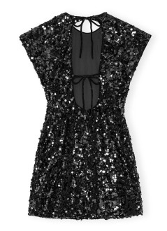 ganni dress womanvelvet sequins mini dress - t4045 099