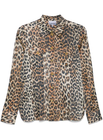 ganni shirt womanprinted satin shirt - w0321 943