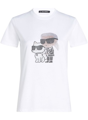 karl lagerfeld top womanikon rs duo t shirt - a1w17131 100