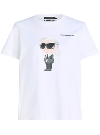 karl lagerfeld top womanikon aquarelle k t shirt - a1w17130 100