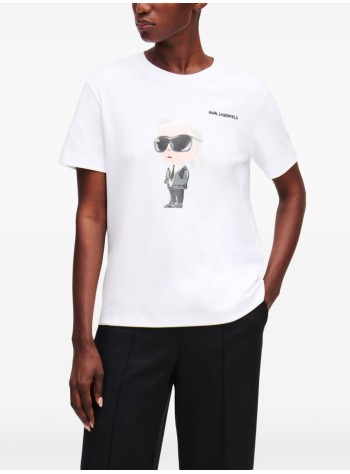 karl lagerfeld top womanikon aquarelle k t shirt - a1w17130 100 2