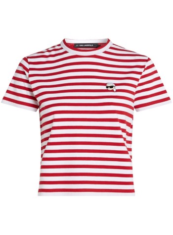 karl lagerfeld top womanikon stripe boxy t shirt - a1w17099 1vf