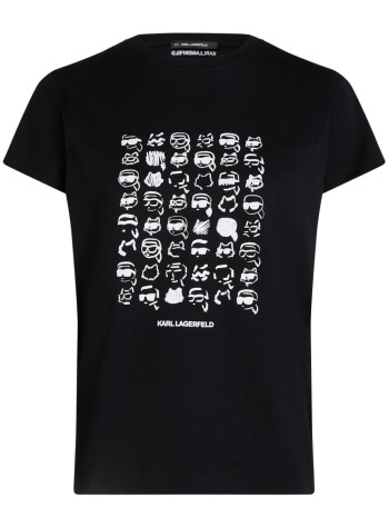 karl lagerfeld top womanikon seasonal logo tshirt gift - a1w17124 999