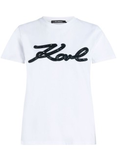 karl lagerfeld top mujer boucle karl signature t shirt - a1w17117 100