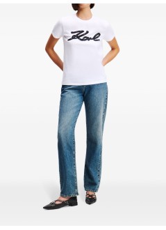 karl lagerfeld top mujer boucle karl signature t shirt - a1w17117 100