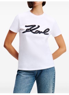 karl lagerfeld top mujer boucle karl signature t shirt - a1w17117 100