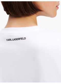 karl lagerfeld top mujer boucle karl signature t shirt - a1w17117 100