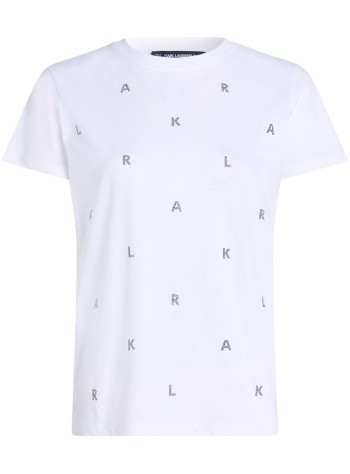 karl lagerfeld top womanrhinestone karl  t shirt - a1w17078 100