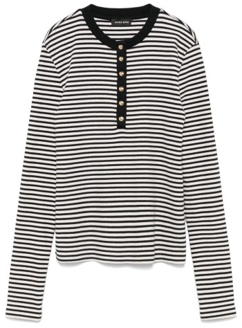 anine bing t-shirt womanalessia long sleeve tee - a0810314mtl2 multi