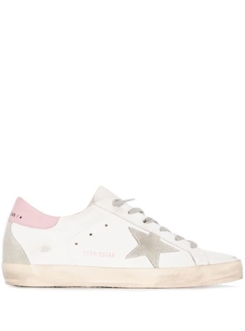 golden goose sneaker womansuper star leather upper and heel suede star and spur cream - gwf00102f00256910914 10914