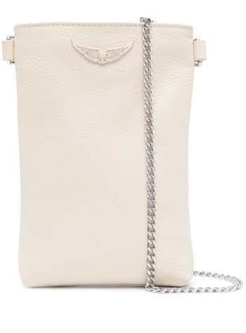 zadig & voltaire tecnology womanrock phone pouch grained leath - lwsg01193 100