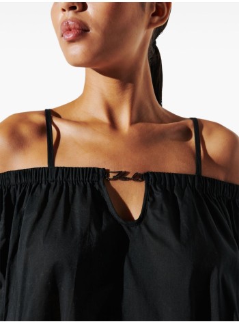 karl lagerfeld dress womankarl dna off shoulder dress - a1w46029 999
