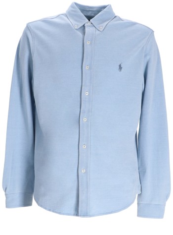 polo ralph lauren camiseria hombre lsfbbdm5-long sleeve-knit - 710654408130 light indigo c7565