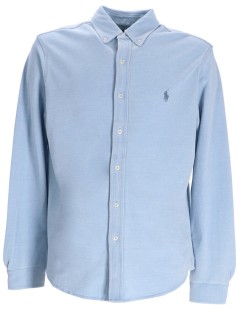 polo ralph lauren shirt manlsfbbdm5-long sleeve-knit - 710654408130 light indigo c7565