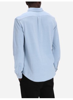 polo ralph lauren shirt manlsfbbdm5-long sleeve-knit - 710654408130 light indigo c7565