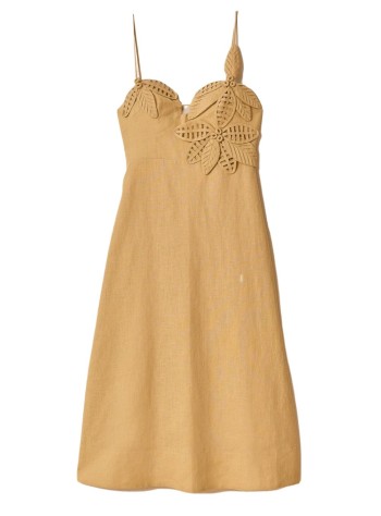 farm rio vestido mujer sand flowered bust midi dress - 333875 l0029