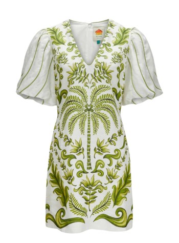 farm rio vestido mujer milani off white v neckline - 333876 25063