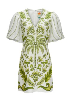 farm rio vestido mujer milani off white v neckline - 333876 25063