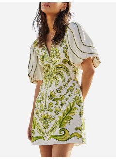 farm rio vestido mujer milani off white v neckline - 333876 25063