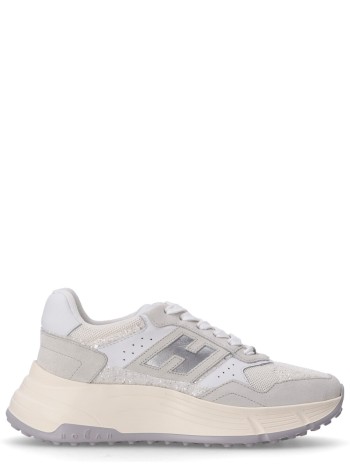 hogan sneaker womanh669 allacciato h - hxw6690fk70u4a0351 b001 bianco b200 argento