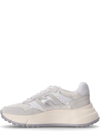 hogan sneaker mujer h669 allacciato h - hxw6690fk70u4a0351 b001 bianco b200 argento 2