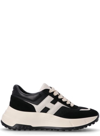 hogan sneaker womanh669 allacciato h - hxw6690fr30u6y513u b999 nero b013 yogurt