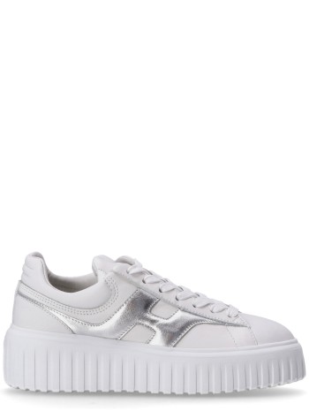 hogan sneaker womanh stripes h spezzata - hxw6450fe91ncs0351 b001 bianco b200 argento