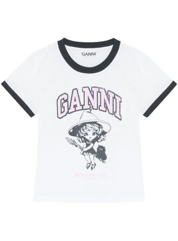 ganni top womanbasic jersey witch small t shirt - t4156 151
