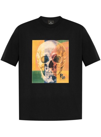Mens Reg Fit Ss T Shirt Skull Square