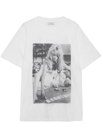 anine bing blusa mujer lili tee ab x dk x brigitte bardot - a0810565ivy1 ivory