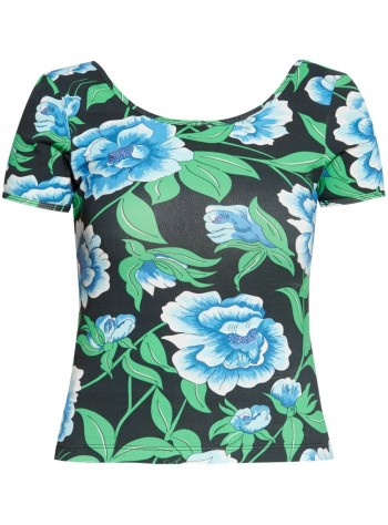 kenzo t-shirt womankenzo peonies boat neck top - ff52to7354sa 99j