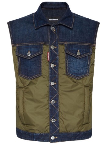 dsquared outerwear hombre denim puffer vest - s74fb0336s30664 966