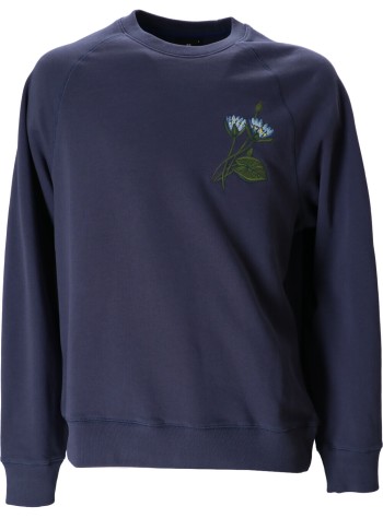 Mens Ls Sweatshirt Floral Emb