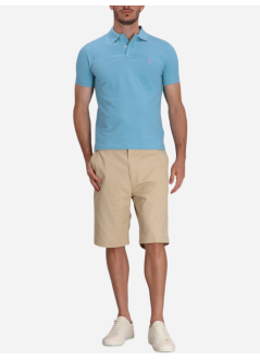 polo ralph lauren polo hombre sskccmslm1-short sleeve-knit - 710680784368 turquoise nova heather c4105