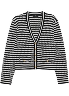 anine bing punto mujer gwen cardigan - a0910484mtl77 white black