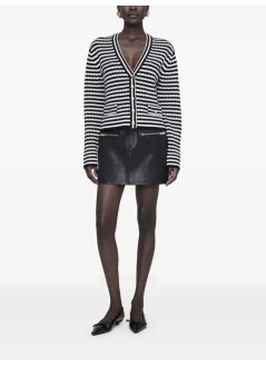 anine bing punto mujer gwen cardigan - a0910484mtl77 white black