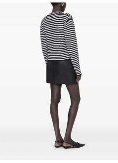anine bing punto mujer gwen cardigan - a0910484mtl77 white black