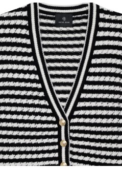 anine bing punto mujer gwen cardigan - a0910484mtl77 white black