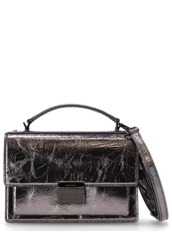 golden goose handbag mujer venezia bag metallic patent leather body ruthenium metal de - gwa00467a00069870323 70323