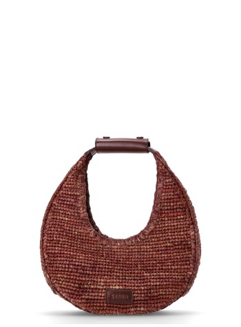 staud handbag mujer moon raffia tote bag - h25r4001rb maho