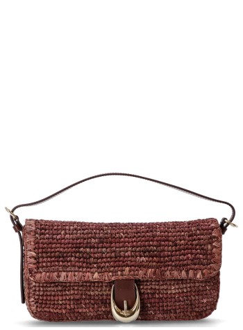 staud handbag mujer harlow raffia shoulder bag - h25r6003rb maho