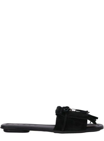hogan sandal womanh685 sandalo frangia - hxw6850fr50btmb999 nero