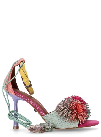 kurt geiger pump mujer pom pom ankle tie sandal - 4366169209 69
