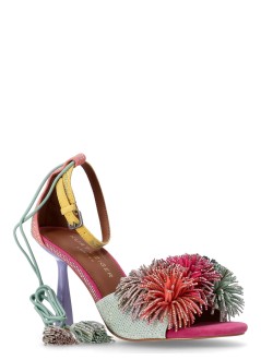 kurt geiger pump mujer pom pom ankle tie sandal - 4366169209 69