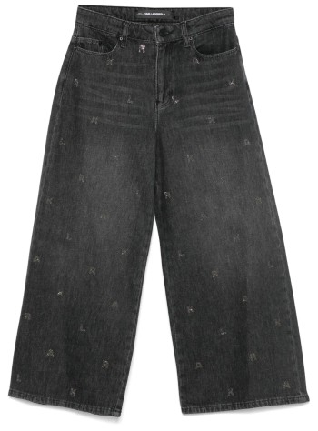 karl lagerfeld pantalon mujer rhinestone karl denim culotte - a1w10075 d28