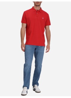 polo ralph lauren polo mansskccmslm1-short sleeve-knit - 710680784405 post red c7540