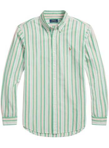 polo ralph lauren camiseria hombre cubdppcs-long sleeve-sport shirt - 710928920002 6268b green white multi