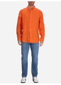 polo ralph lauren camiseria hombre cubdppcs-long sleeve-sport shirt - 710966294002 kona orange